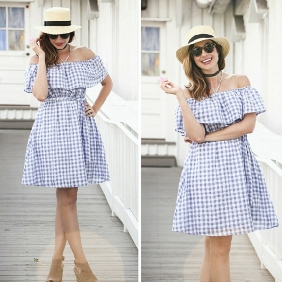 11.1 Tylho Anthropologie Gingham Cottage Core Summer Dress Medium - Picture 2 of 6
